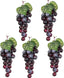Bairdish 5bunches Purple Rubber Grapes Artificial Grape Fake Grapes Lifelike Artificial Fruits for Party Pub Cabinet Ornament Home Garden Wedding Decoration Photography Props(24grains 6.5 Inches Long，frosted fruits