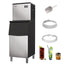Real Relax Commercial Ice Maker Machine, 360 lbs /24h, 200 lbs Ice Storage Bin, Stainless Steel, Self-Cleaning, LCD Display, Freestanding Ice Maker, Suitable for Home, Bar, Includes Connecting Hose, Ice Scoop