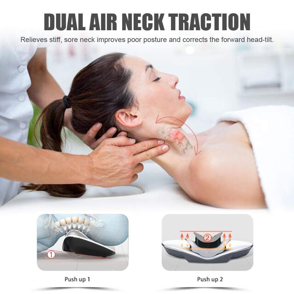 Real Relax Massage Chair Real Relax®  Neck Traction Device, Massage Neck Pillows with Heat Therapy and Electrotherapy for Neck Pain, Cervical Care